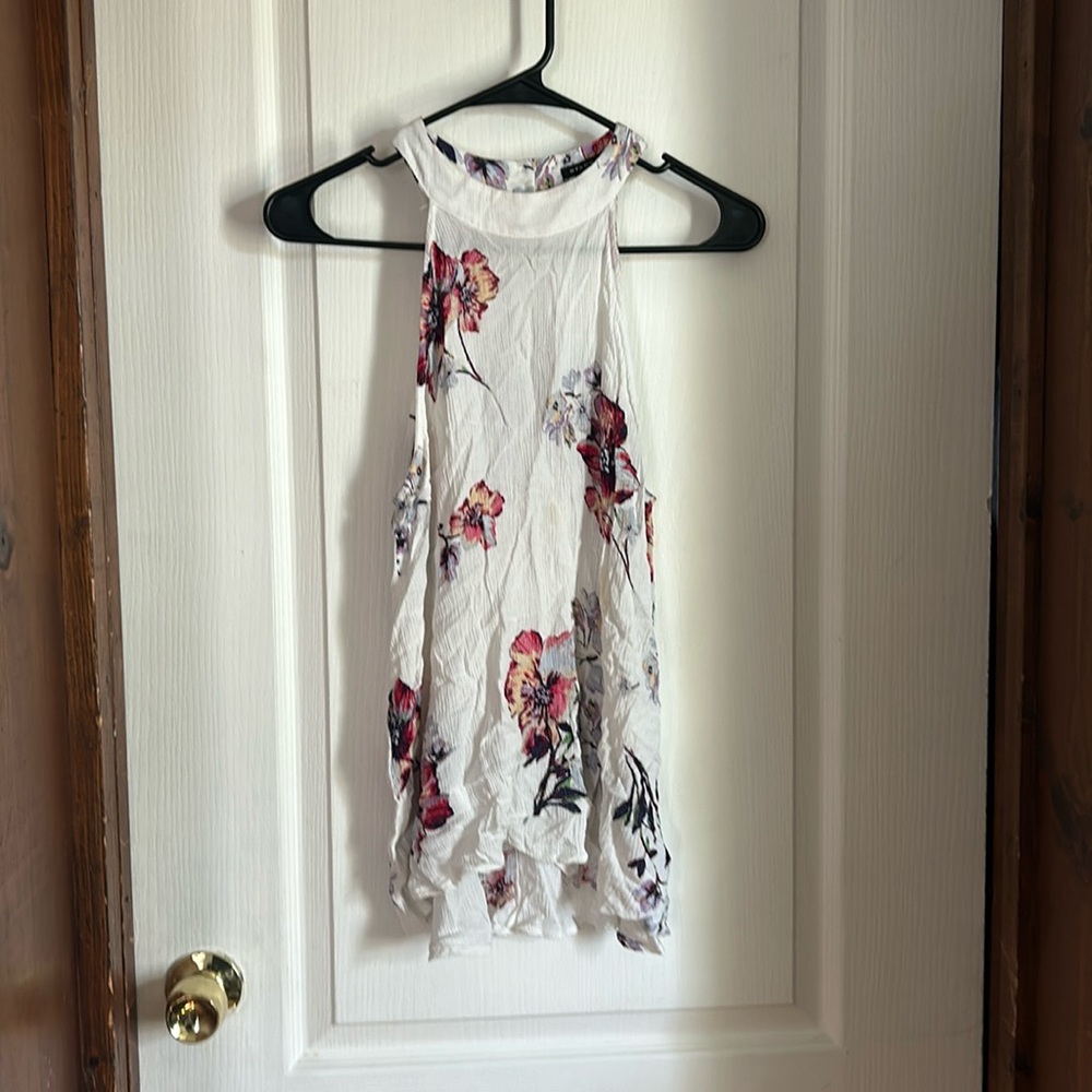 Floral high neck tank